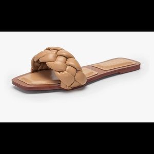 Women’s square open toe braided slide sandals